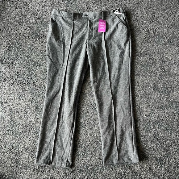 Lee Comfort & Style Herringbone Tweed Knit Straight Leg Pants Mid Rise - Picture 4 of 8